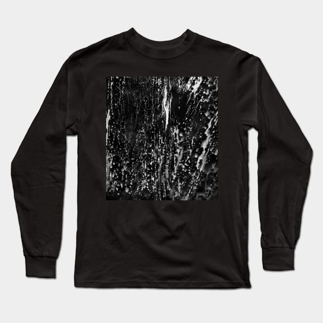 Simple abstract black and white watercolor, graphite background. Hand-painted texture, splashes, drops of paint, paint smears. Best for backgrounds, wallpapers, covers and packaging, wrapping paper. Long Sleeve T-Shirt by Olesya Pugach